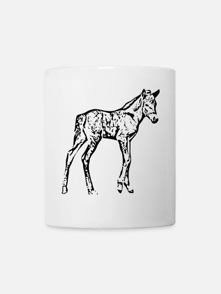 Pferde T-shirt Geschenk Reiter - Tasse - Weiß