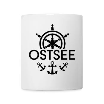 Baltic Sea Steering Wheel Anchor Symbol Logo Graphic icon - Mug - white - Front