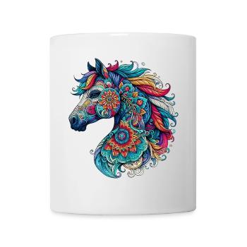Pferd mit Mandalas verziert - Tasse - Weiß - Vorne