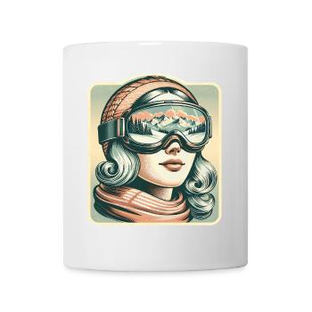 skiing skier snow winter sports holiday - Mug - white - Front