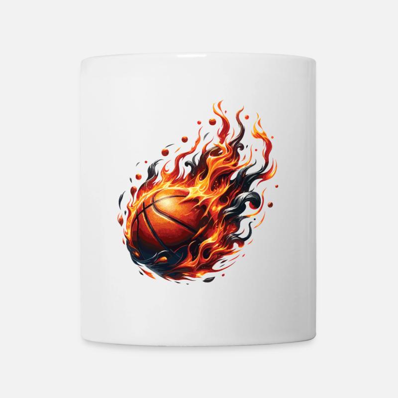 Un ballon de basket en feu - Mug blanc - blanc