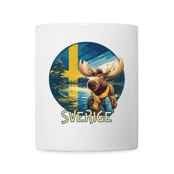 Sverige - Sweden - Schweden - Elch - Moose - Älg - Tasse - Weiß - Vorne