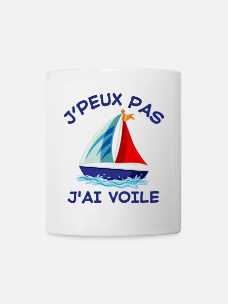 voile, voilier, bateau à voile - Mug blanc - blanc