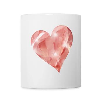 pink rose quartz crystal motif as a heart - Mug - white - Front