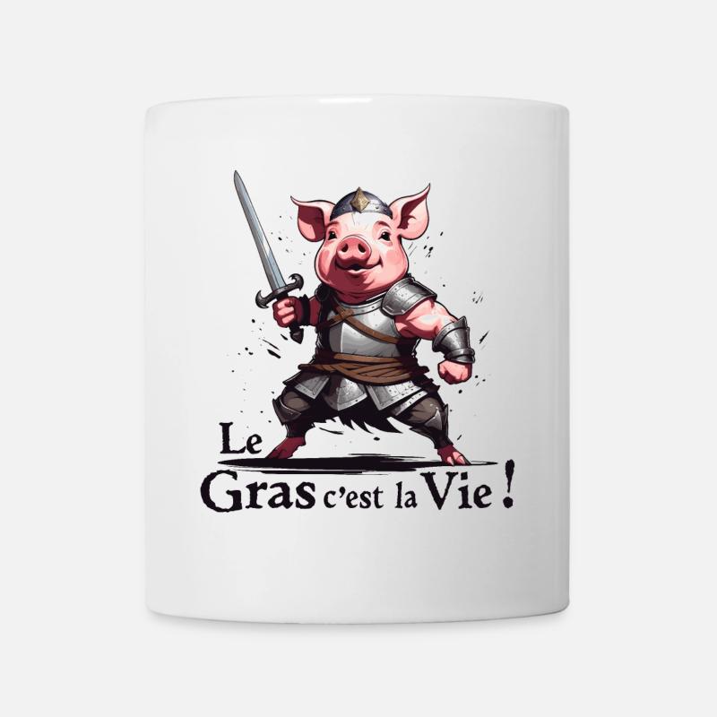 Le gras cest la vie ! légende de Camelot - Mug blanc - blanc