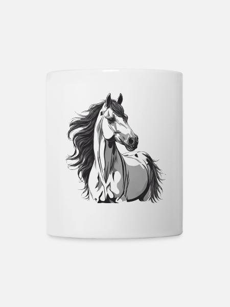 Pferd, Pferdefächer, Reiten - Tasse - Weiß