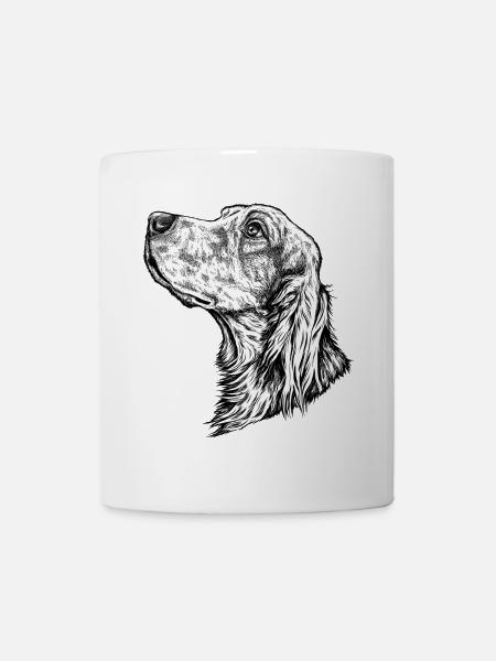 Portrait de setter irlandais - Mug blanc - blanc