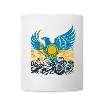 Kazakhstan Eagle Coat of Arms Flag Gift - Mug - white - Front