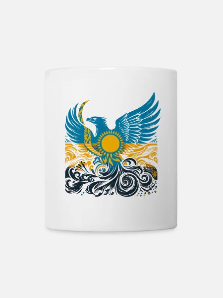 Kasachstan Adler Wappen Flagge Geschenk - Tasse - Weiß