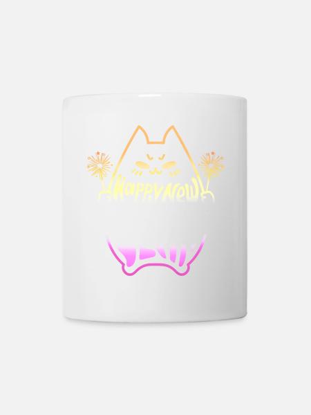 Happy New Year Cat #3 Frohes Neues Jahr Katze - Mug - white