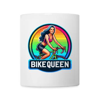 Bike Queen Rainbow Badge - Mug - white - Front