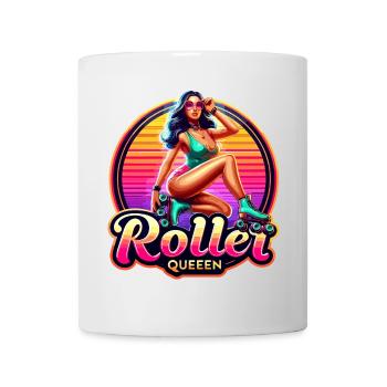Lebendige Rollerkönigin Illustration - Tasse - Weiß - Vorne