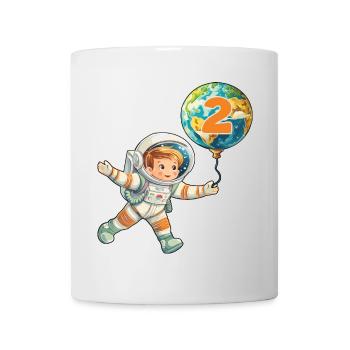 Astronaute 2 Anniversaire Astronaute Terre 2 ans - Mug blanc - blanc - Devant