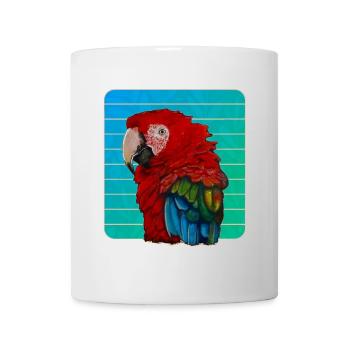 Roter Ara Papagei Gouache Malerei - Tasse - Weiß - Vorne