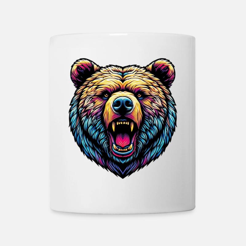 Angry Ferocious Bear - Mug - white