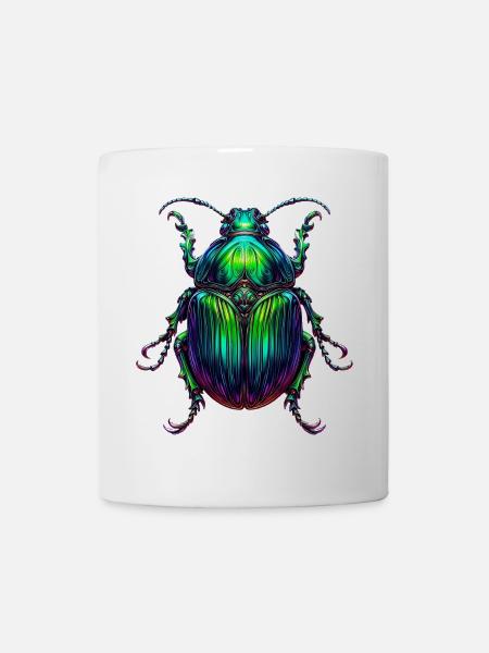 Scarabée vert - Mug blanc - blanc