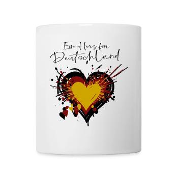 Ein Herz für Deutschland Heimatliebe Fahne - Tasse - Weiß - Vorne
