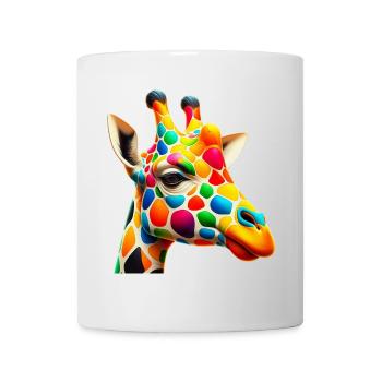 Giraffe colored and painted like Harlequin - Mug - white - Front