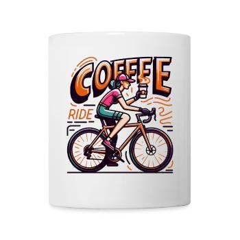 Illustration de balade de café vibrant - Mug blanc - blanc - Devant