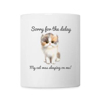 My cat was sleeping on me  - Mug - white - Front