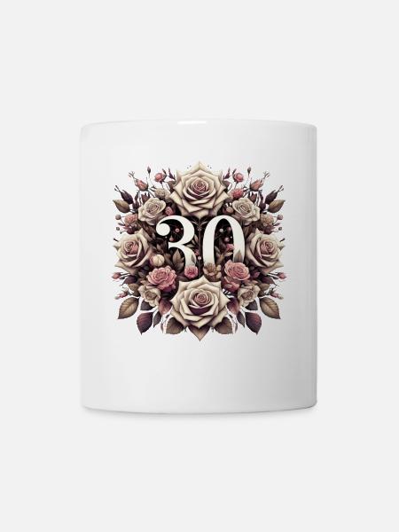 30 ans de cadeau d’anniversaire de mariage de perle pour Couple - Mug blanc - blanc
