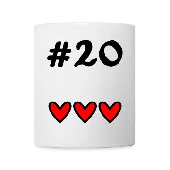 20. 20 ANS. 20e ANNIVERSAIRE. ANNIVERSAIRE 20 ANS. - Mug blanc - blanc - Devant