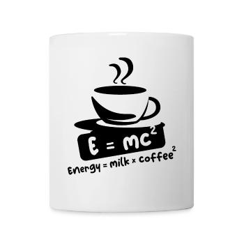 E = mc2 café dictons drôles Einstein Cafe Logo - Mug blanc - blanc - Devant