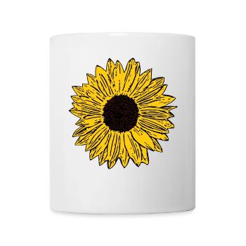 Fleur, jaune, jaune, fleur, tournesol - Mug blanc - blanc - Devant
