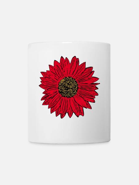 Blume rot rote Blume Blumen rot rote Blumen - Tasse - Weiß
