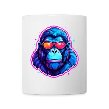 A cool gorilla with sunglasses - Mug - white - Front