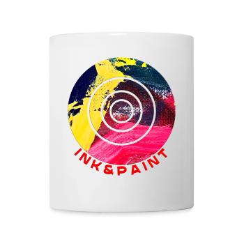 Kunst der Abstraktion rot, gelbe, schwarz - Tasse - Weiß - Vorne