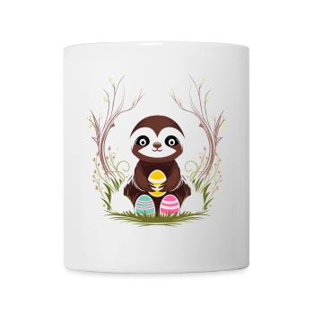 Easter Sloth with Easter Eggs in Spring - Mug - white - Front