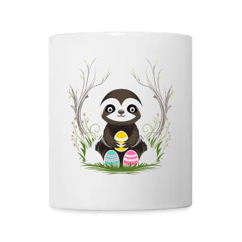 Easter Sloth with Easter Eggs in Spring - Mug - white - Front