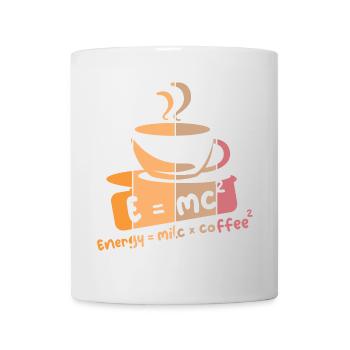 café rétro dictons drôles E = mc2 icône graphique - Mug blanc - blanc - Devant