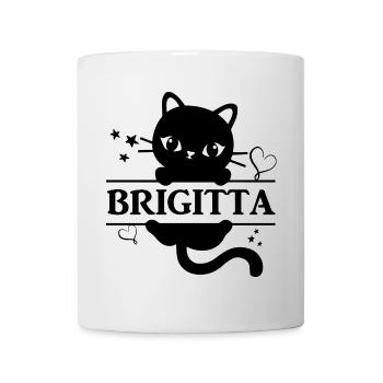 T-Shirt Brigitta T-Shirt Katze Katze Gato - Tasse - Weiß - Vorne