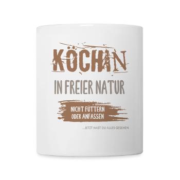 Köchin in freier Natur. Köche. Lustiger Spruch. - Tasse - Weiß - Vorne