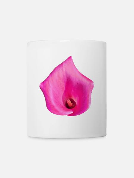 Pinke Calla Blüte - Tasse - Weiß