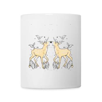 Geweih Reh Hirsch Rehbock Wildtiere Rotwild - Tasse - Weiß - Vorne