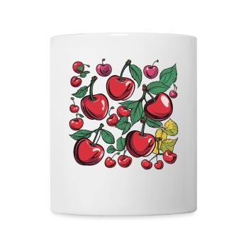 Cerises rétro Vintage jardin de fruits grignotage d’été - Mug blanc - blanc - Devant