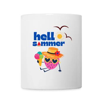 Sommerlicher Erdbeeren und Eis Cartoon - Tasse - Weiß - Vorne