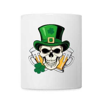 Totenkopf San Patrick Tag - Tasse - Weiß - Vorne