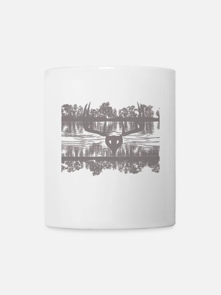 Wildlife Reflections Silhouette Design - Tasse - Weiß