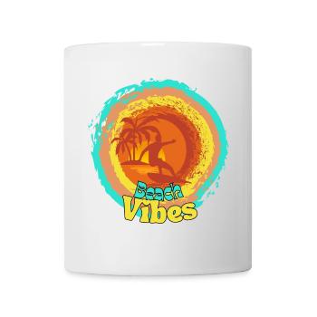 Beach Surfing Sunset Design - Mug - white - Front
