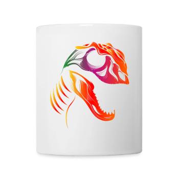 Colorful Dinosaur Skull Tyrannosaurus Rex Head - Mug - white - Front
