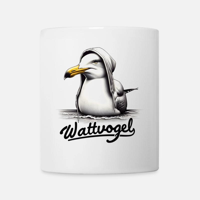 Wattvogel Coole Möwe mit Kapuze - Tasse - Weiß