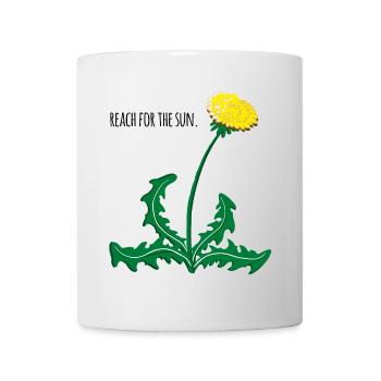 Illustration de pissenlit vive avec 🌞 motivation ! - Mug blanc - blanc - Devant