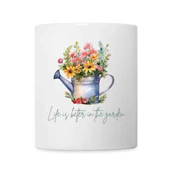 Life is bitter in the Garden Watering Can Garden Motif - Mug - white - Front