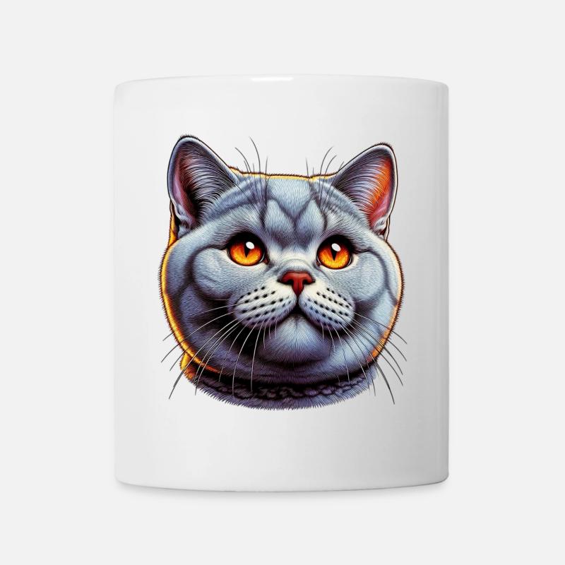 Britisch Kurzhaar Katze - Tasse - Weiß