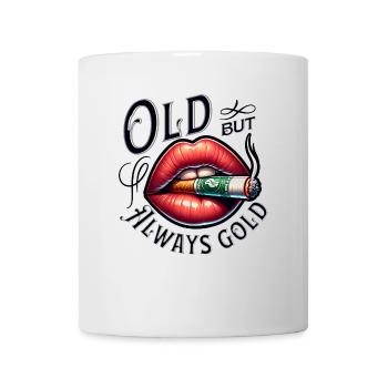 Old but always Gold smoking and lips - Mug - white - Front