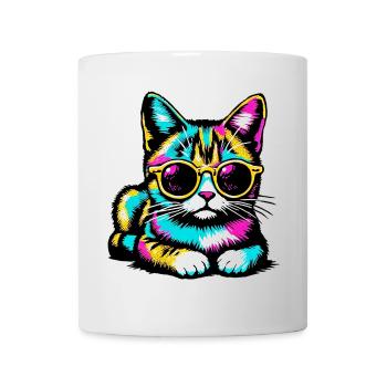 Cat with sunglasses - Mug - white - Front